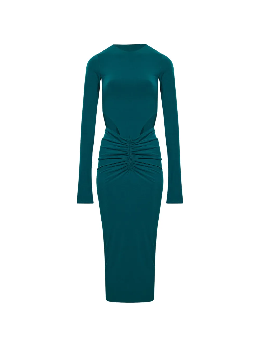THE ANDAMANE Heloise cut-out ruched midi dress - Blu