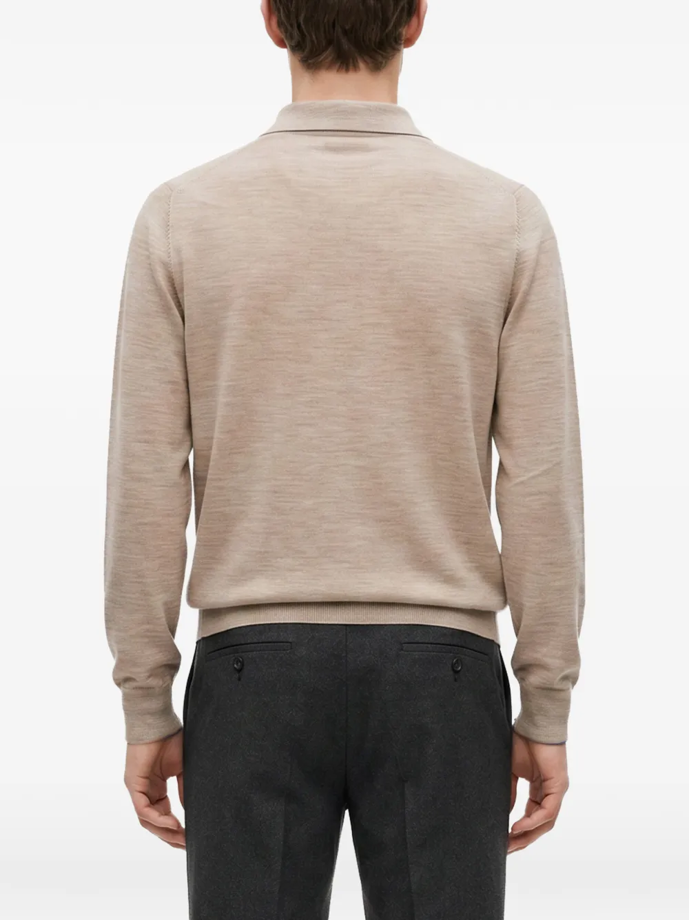 Brunello Cucinelli Poloshirt met lange mouwen Beige