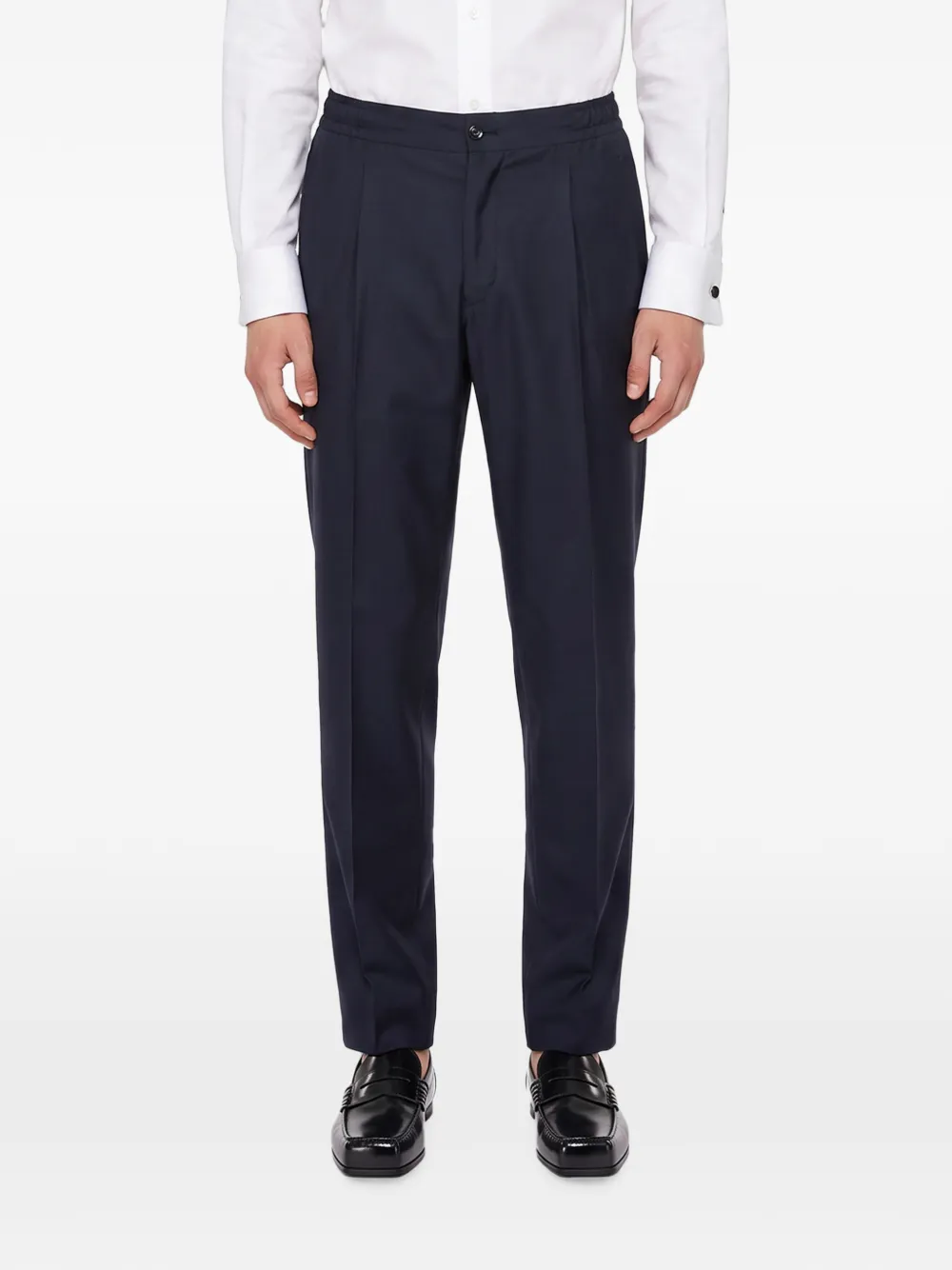 Kiton Plooibroek met elastische tailleband Blauw
