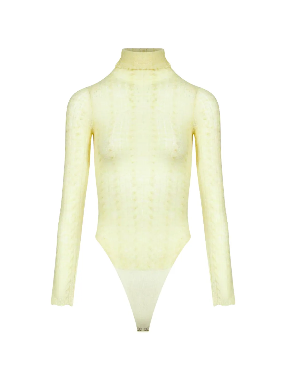 Haikure Margie cable-knit roll-neck bodysuit Geel