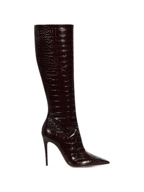Paris Texas Vera croc-effect knee-high boots