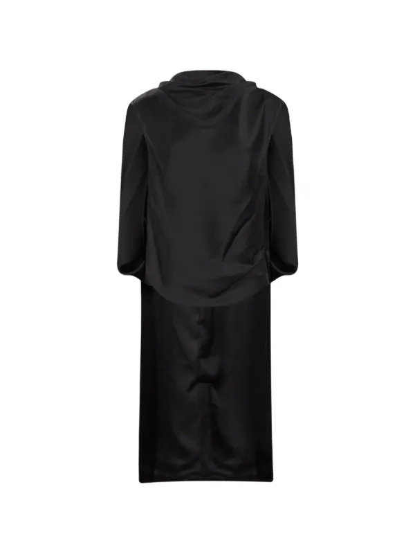 Simkhai Draped Asymmetric-hem Blouse in Black