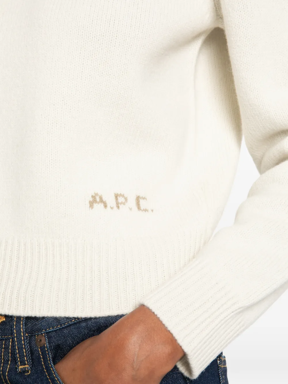 A.P.C. Ribgebreide trui Beige