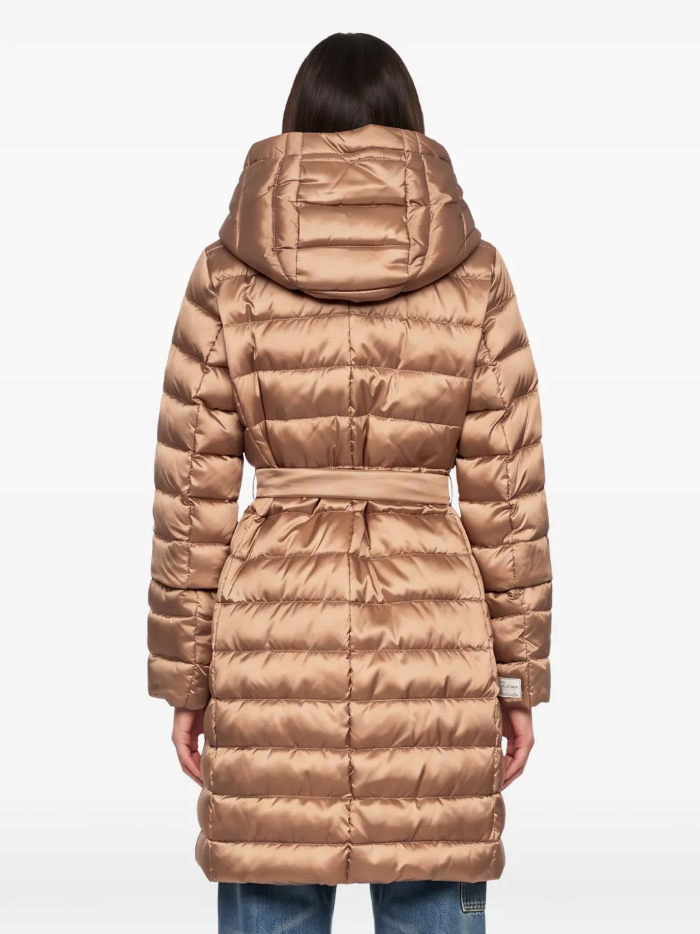 Max Mara The Cube quilted hooded coat Beige