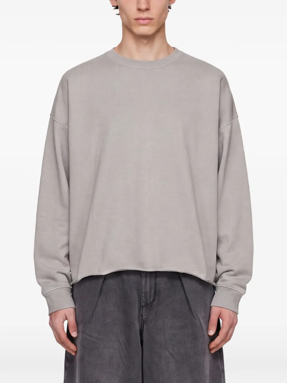 YMC Studio gerafelde sweater Grijs