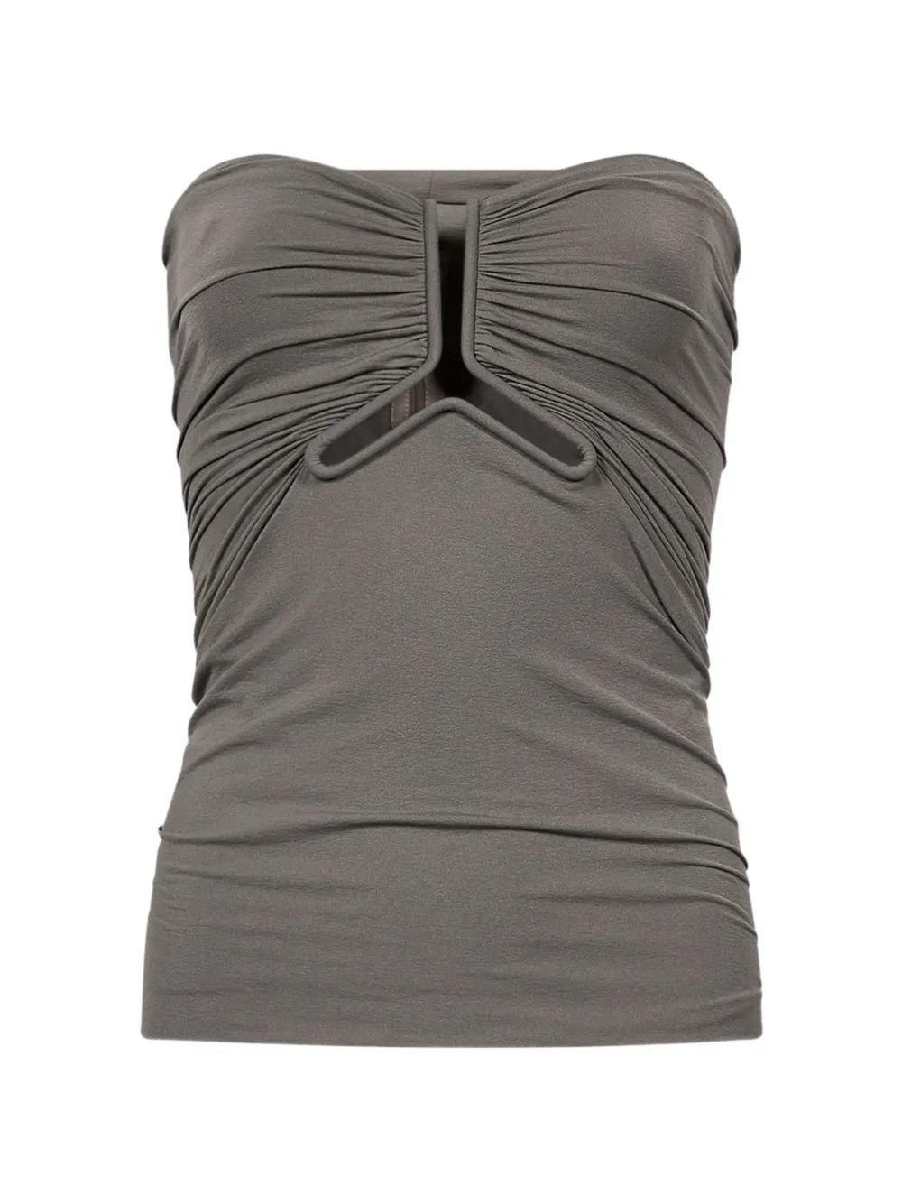 Rick Owens cut-out ruched top - Grigio
