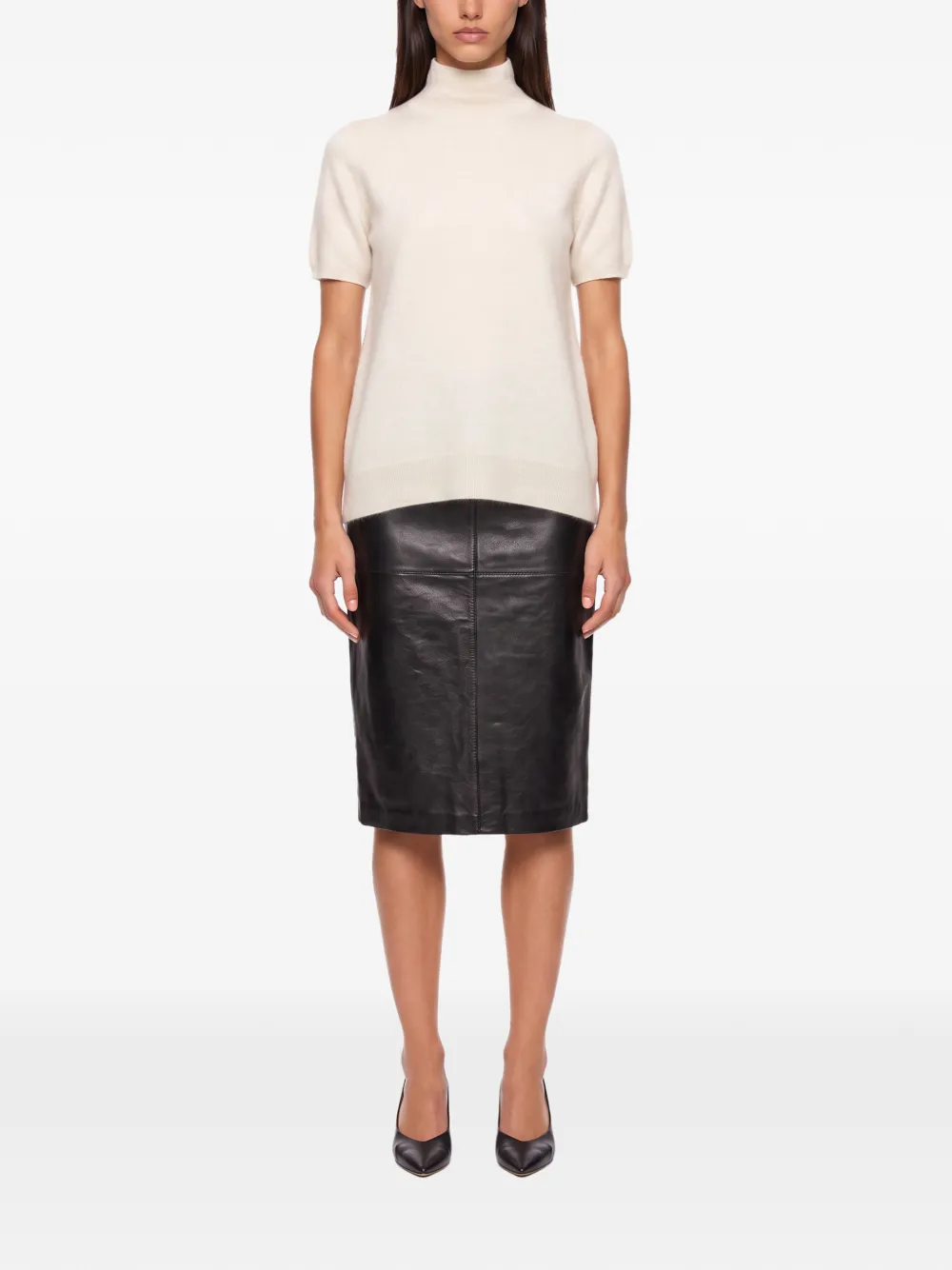 'S Max Mara short-sleeve high-neck sweater Beige