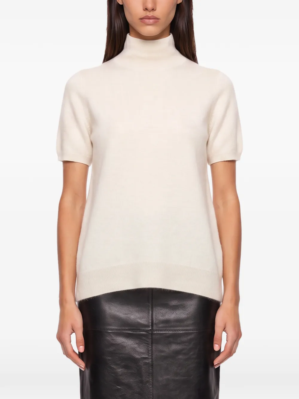 'S Max Mara short-sleeve high-neck sweater - Nude