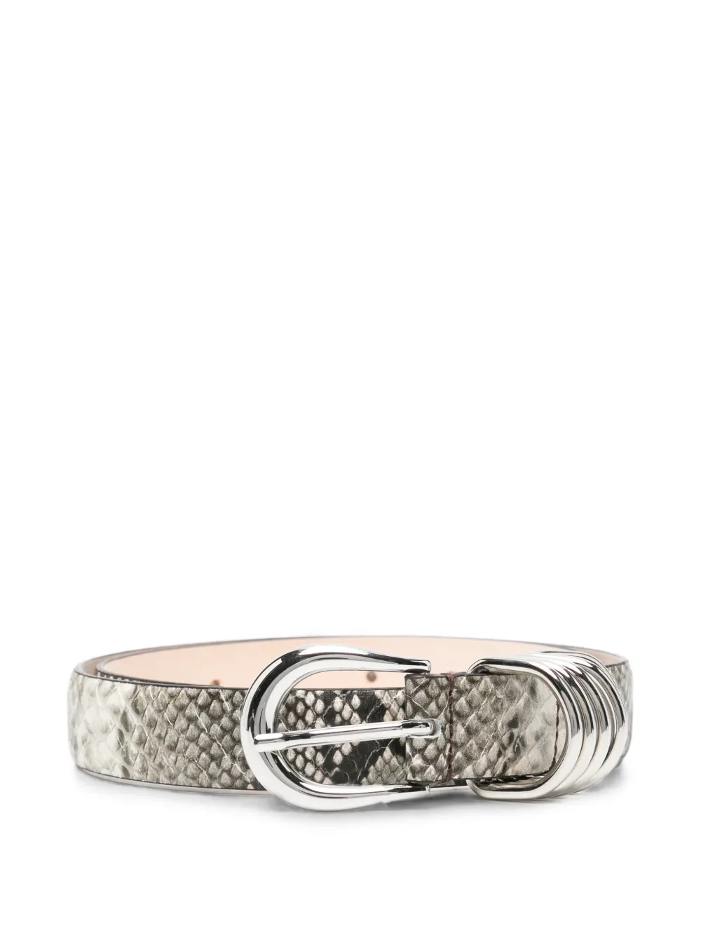 Déhanche snakeskin-effect buckle belt - Grau