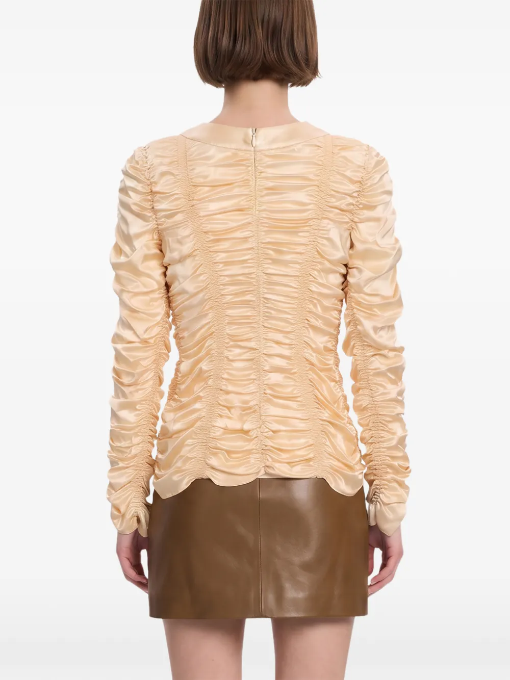 KHAITE Rory blouse met ruches en lange mouwen Geel