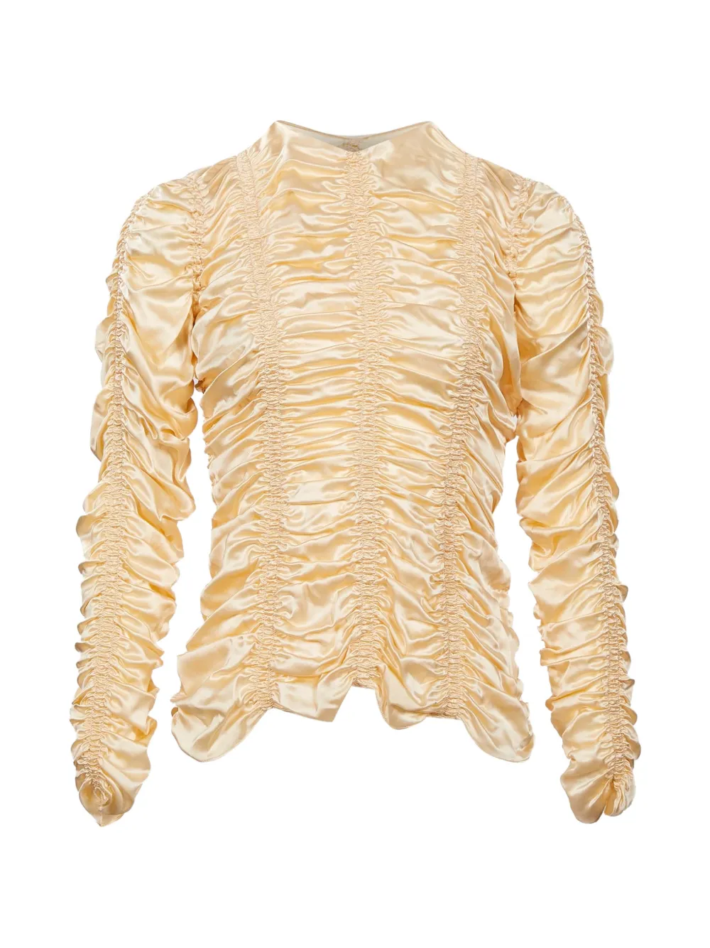 KHAITE Rory ruched long-sleeve blouse