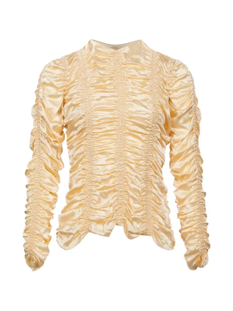 KHAITE Rory ruched long-sleeve blouse