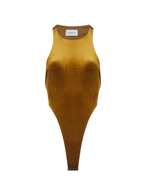 THE ANDAMANE velvet-effect racerback bodysuit