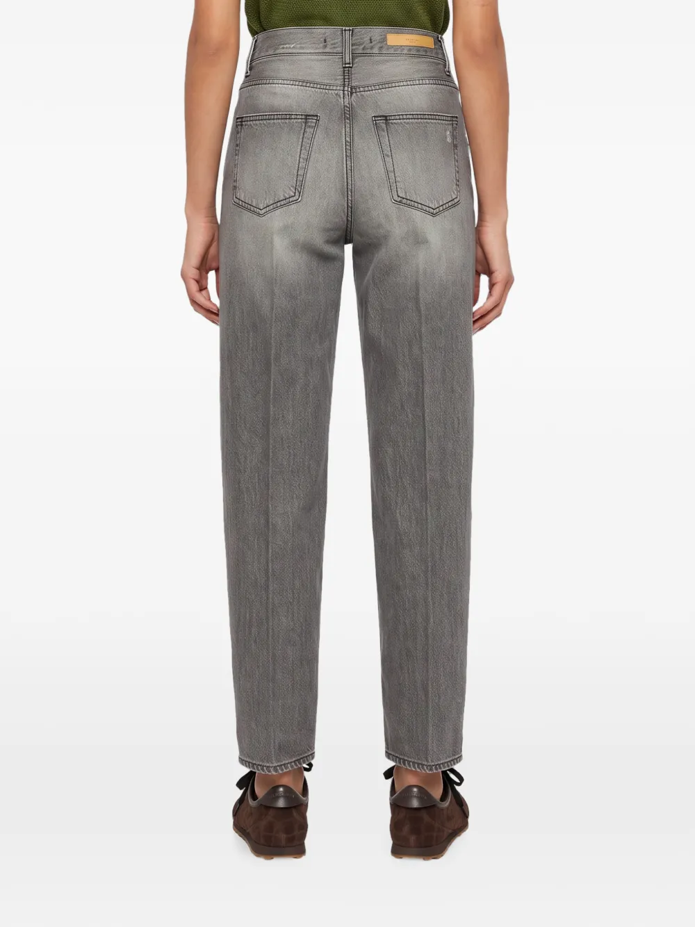 Briglia 1949 Paris gerafelde straight jeans met vervaagd effect Grijs