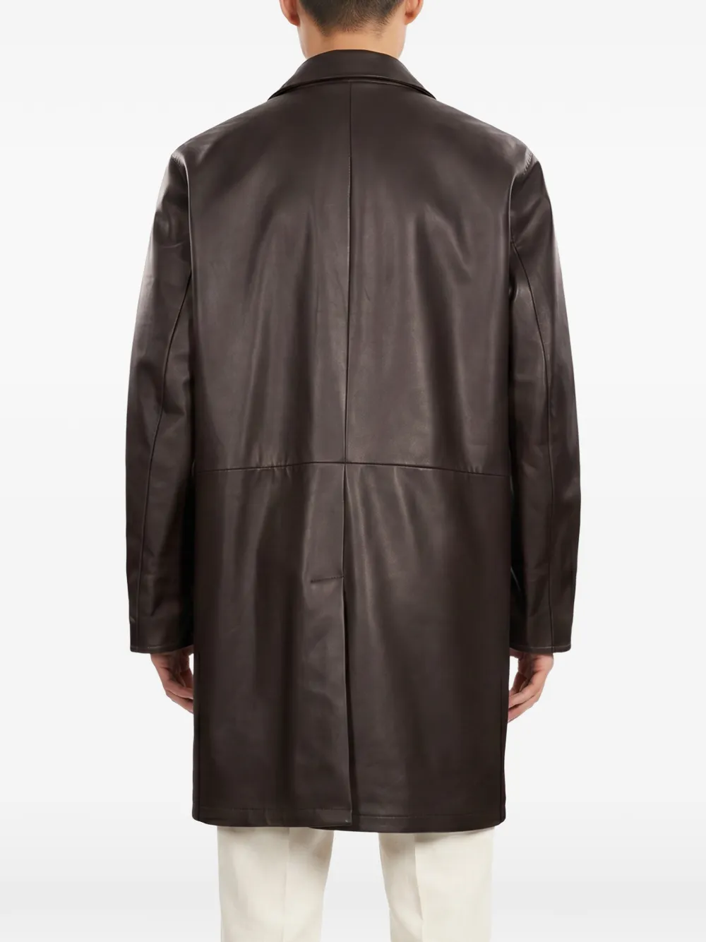Kiton Leren jas Bruin