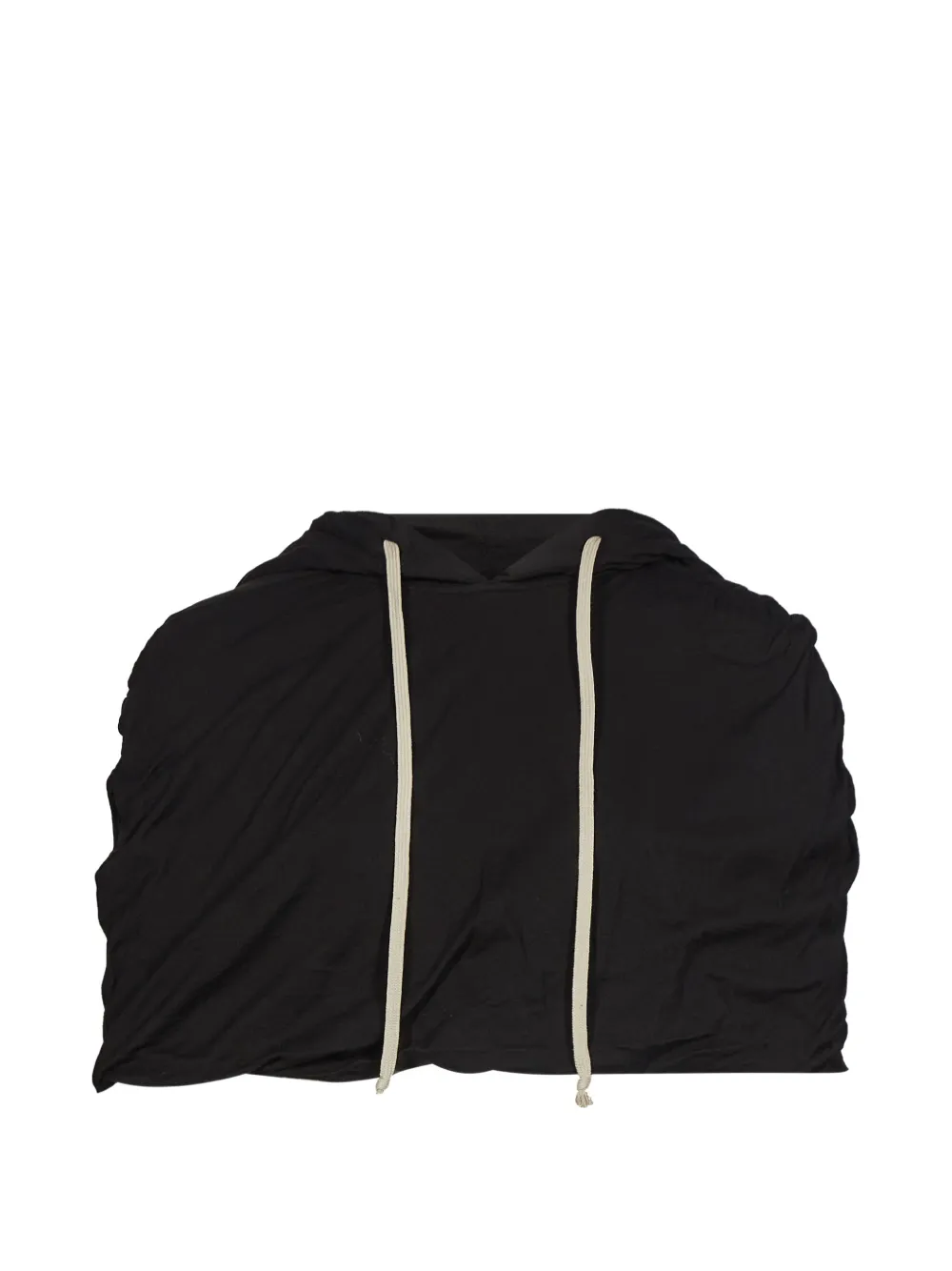 Rick Owens DRKSHDW cropped drawstring hoodie Zwart