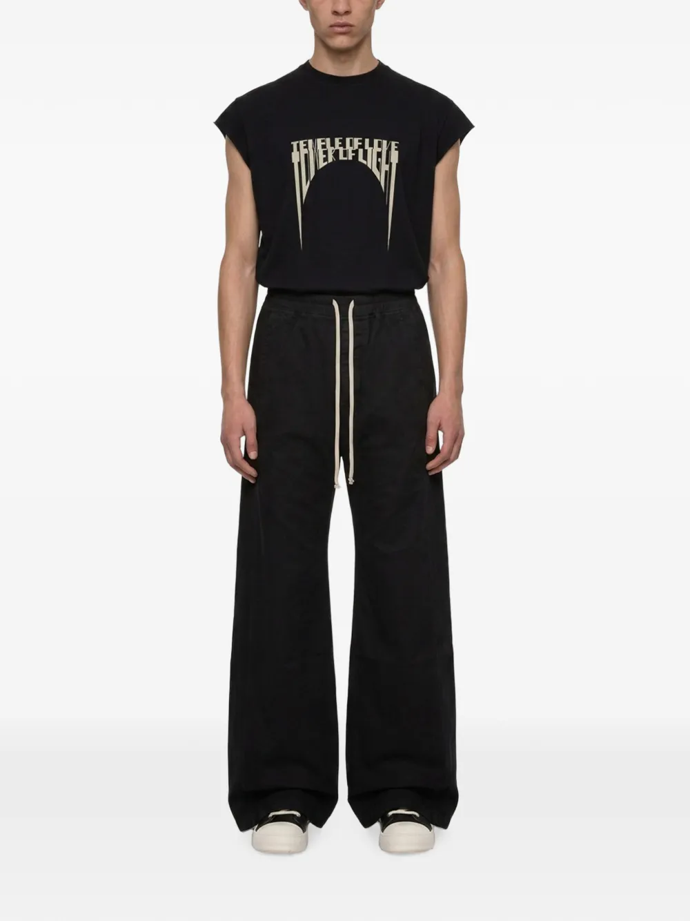 Rick Owens DRKSHDW Broek met wijde pijpen en trekkoord Zwart
