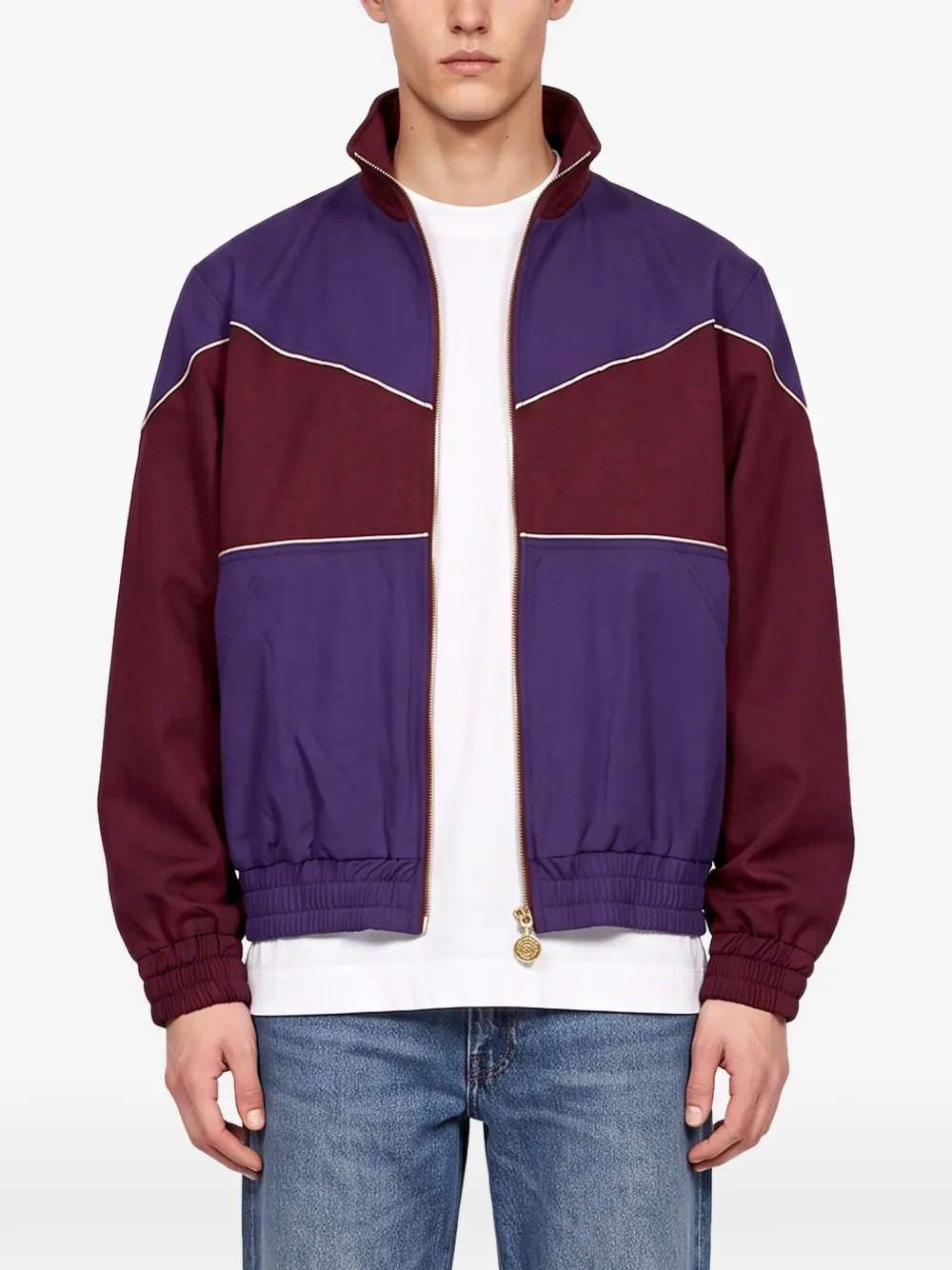 Drôle De Monsieur colour-block zip-up track jacket Paars