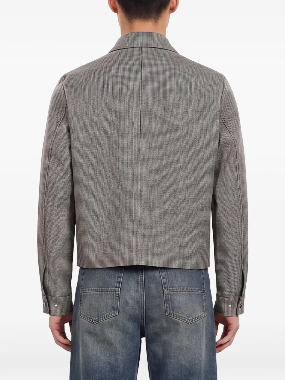 Amiri Houndstooth Blouson In Black