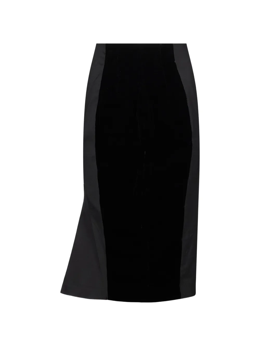 Jacquemus velvet-panelled midi skirt Zwart