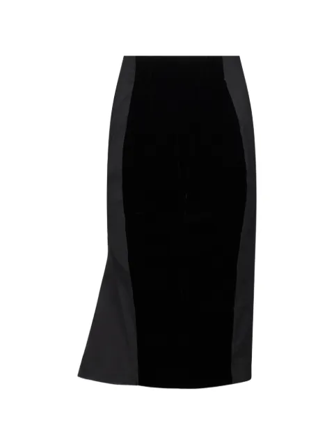 Jacquemus velvet-panelled midi skirt