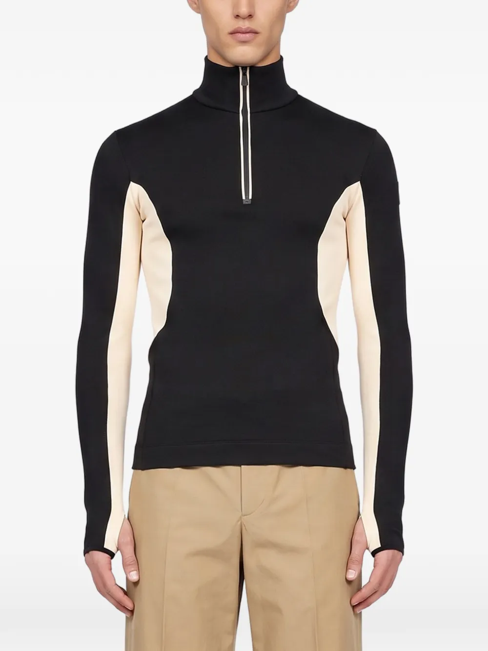 Moncler Grenoble panelled half-zip sweater Zwart