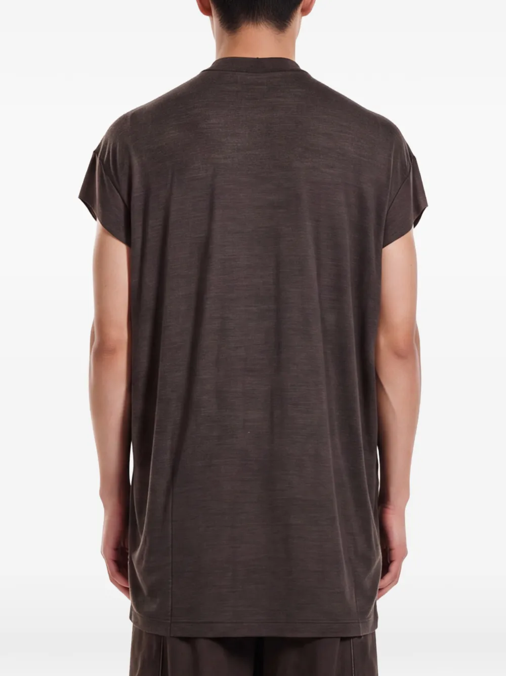 Rick Owens T-shirt met kapmouwen Bruin