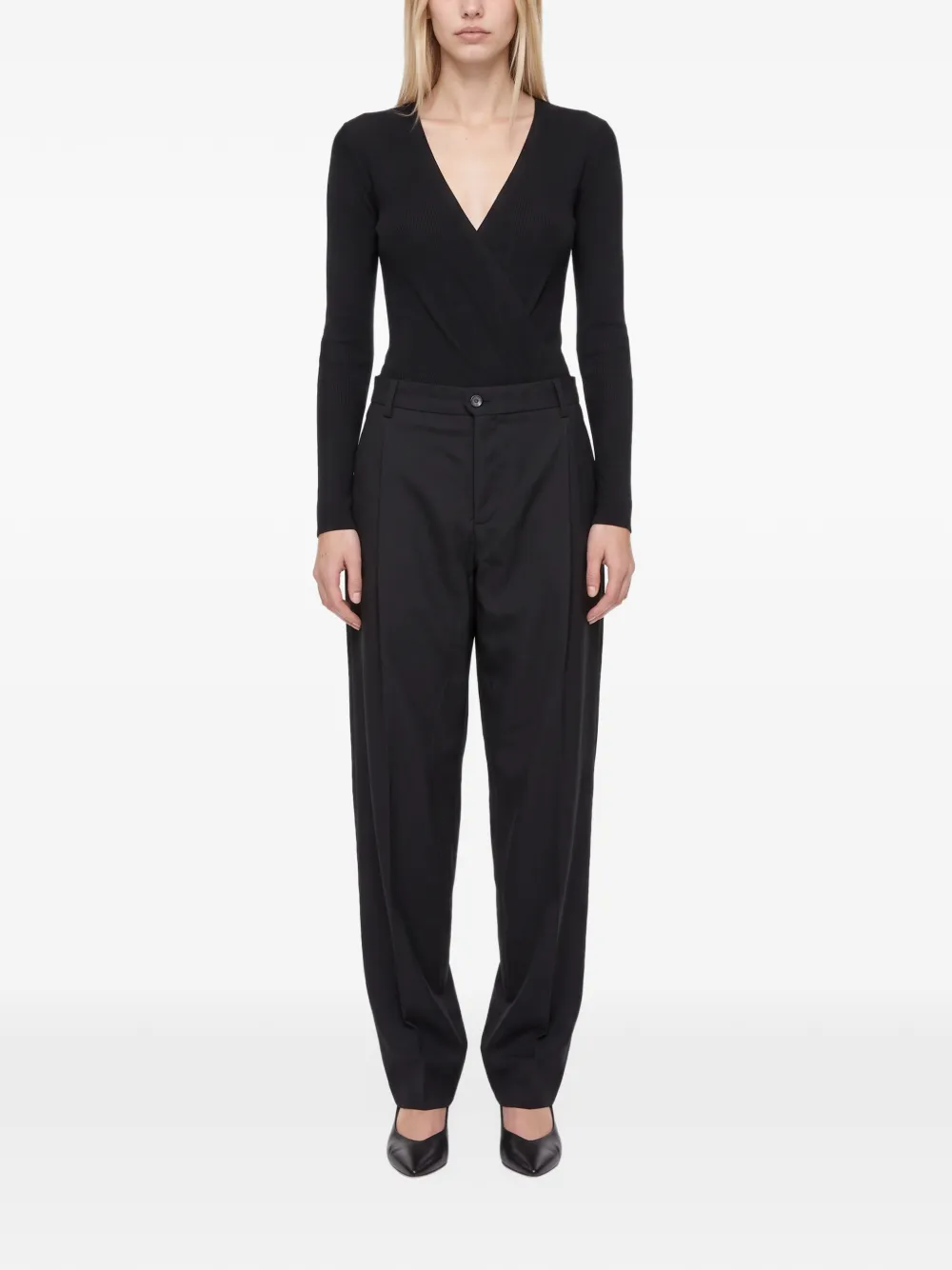 Briglia 1949 pleated straight-leg trousers Zwart
