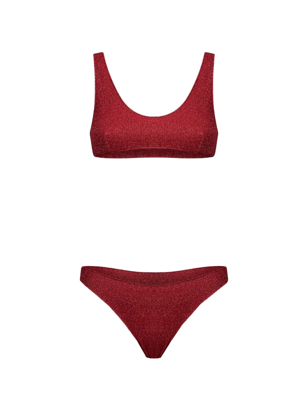 Oséree Lumière glitter-effect bikini - Rosso