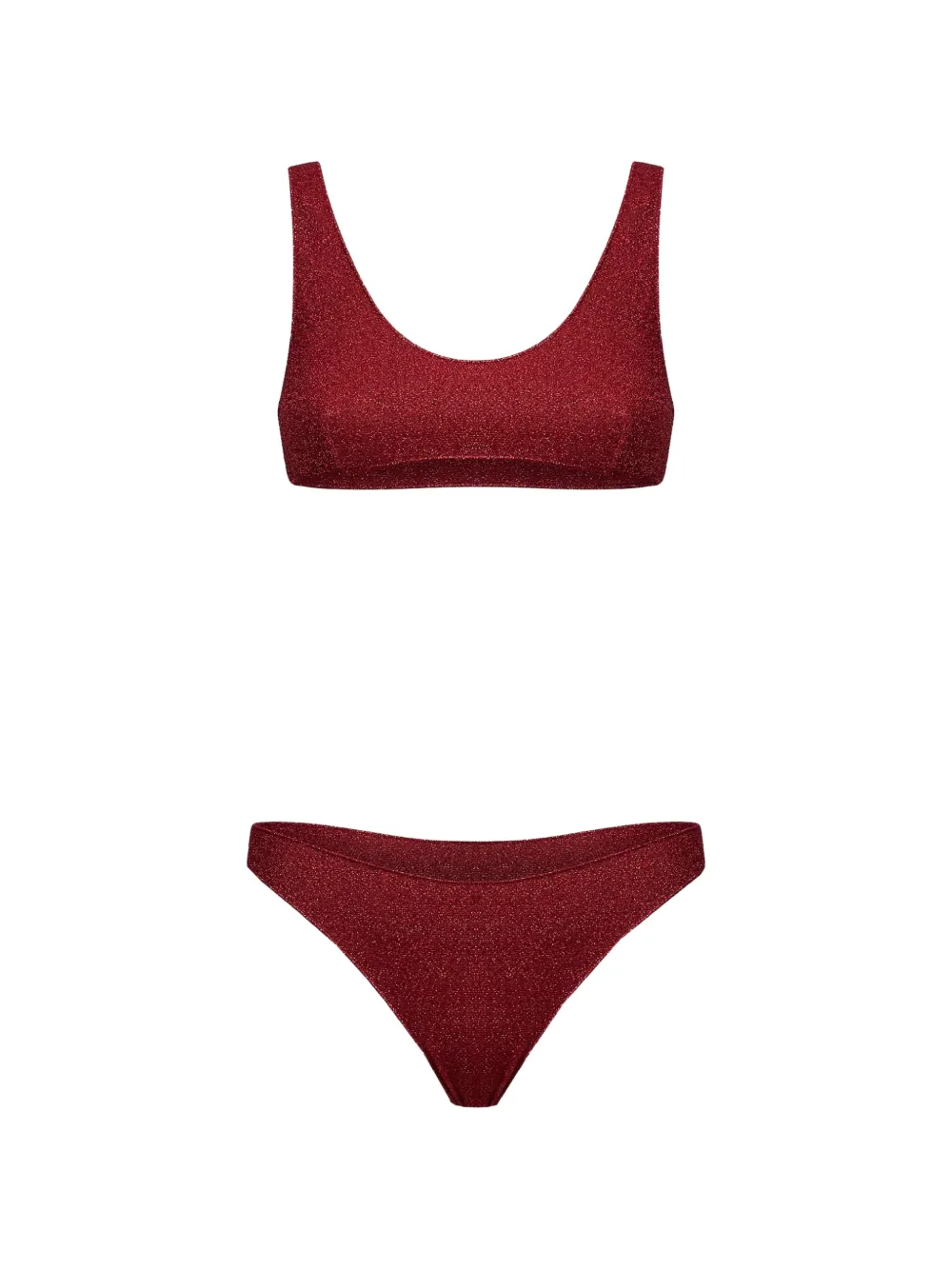 Oséree Lumière glitter-effect bikini - Rot