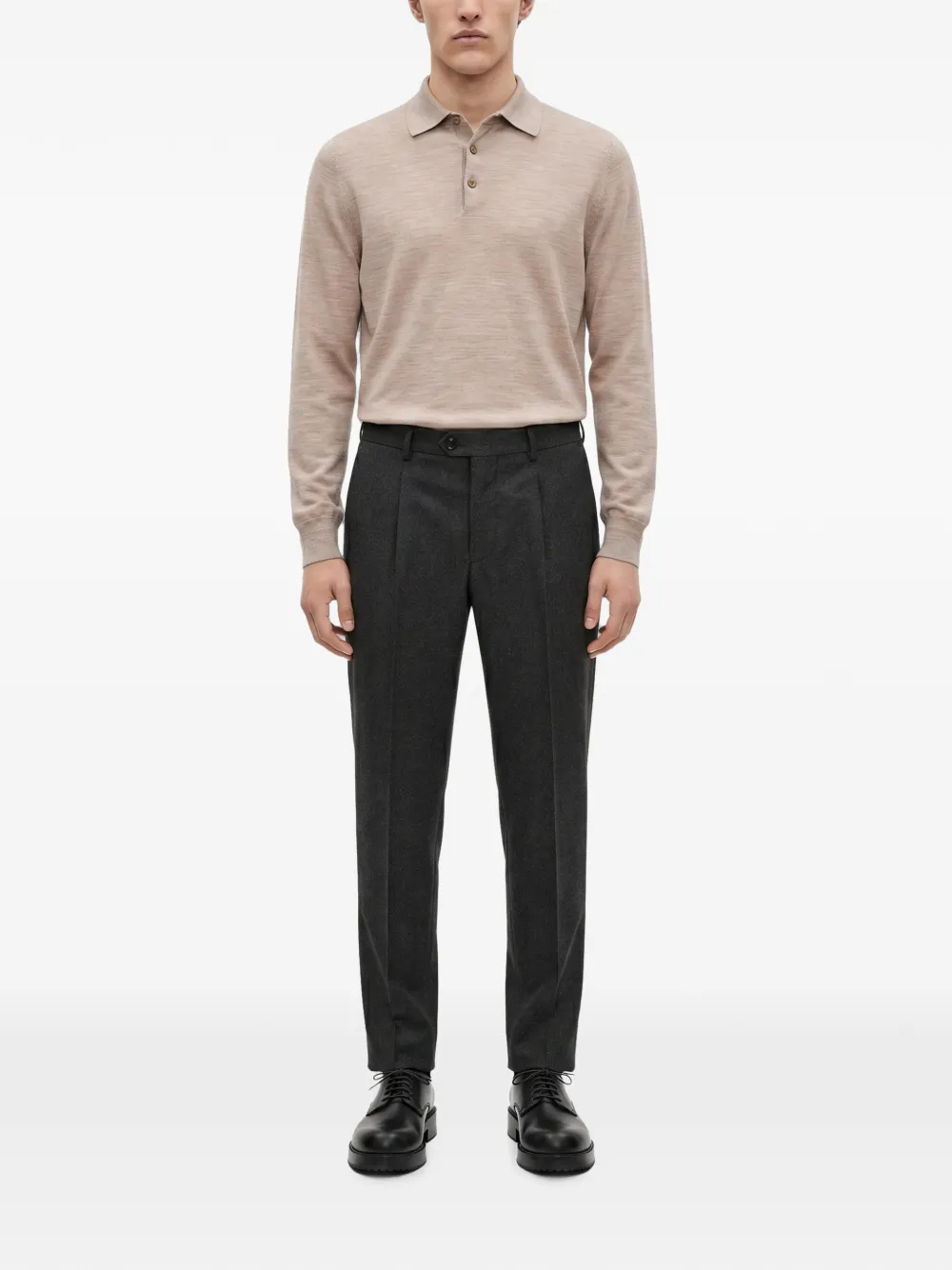 Brunello Cucinelli Geplooide chino van scheerwol Grijs