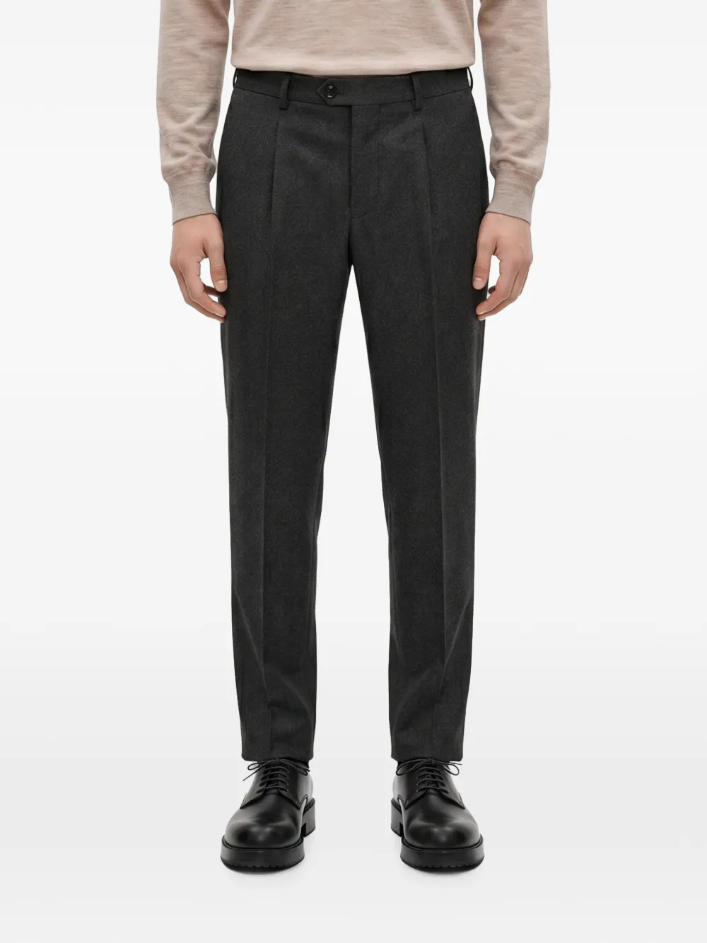Brunello Cucinelli Geplooide chino van scheerwol Grijs