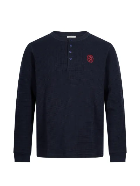 Drôle De Monsieur waffle-knit embroidered t-shirt