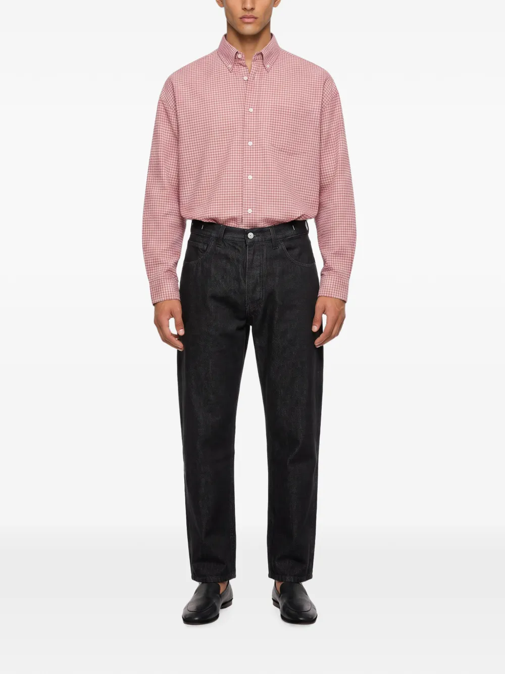 YMC five-pocket straight-leg jeans Zwart