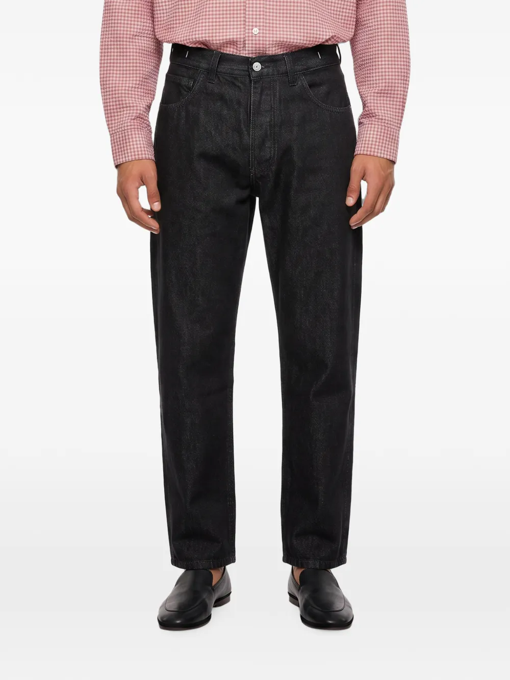 YMC five-pocket straight-leg jeans Zwart
