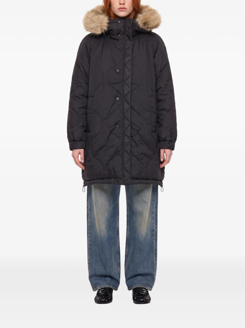 Weekend Max Mara padded hooded coat Zwart