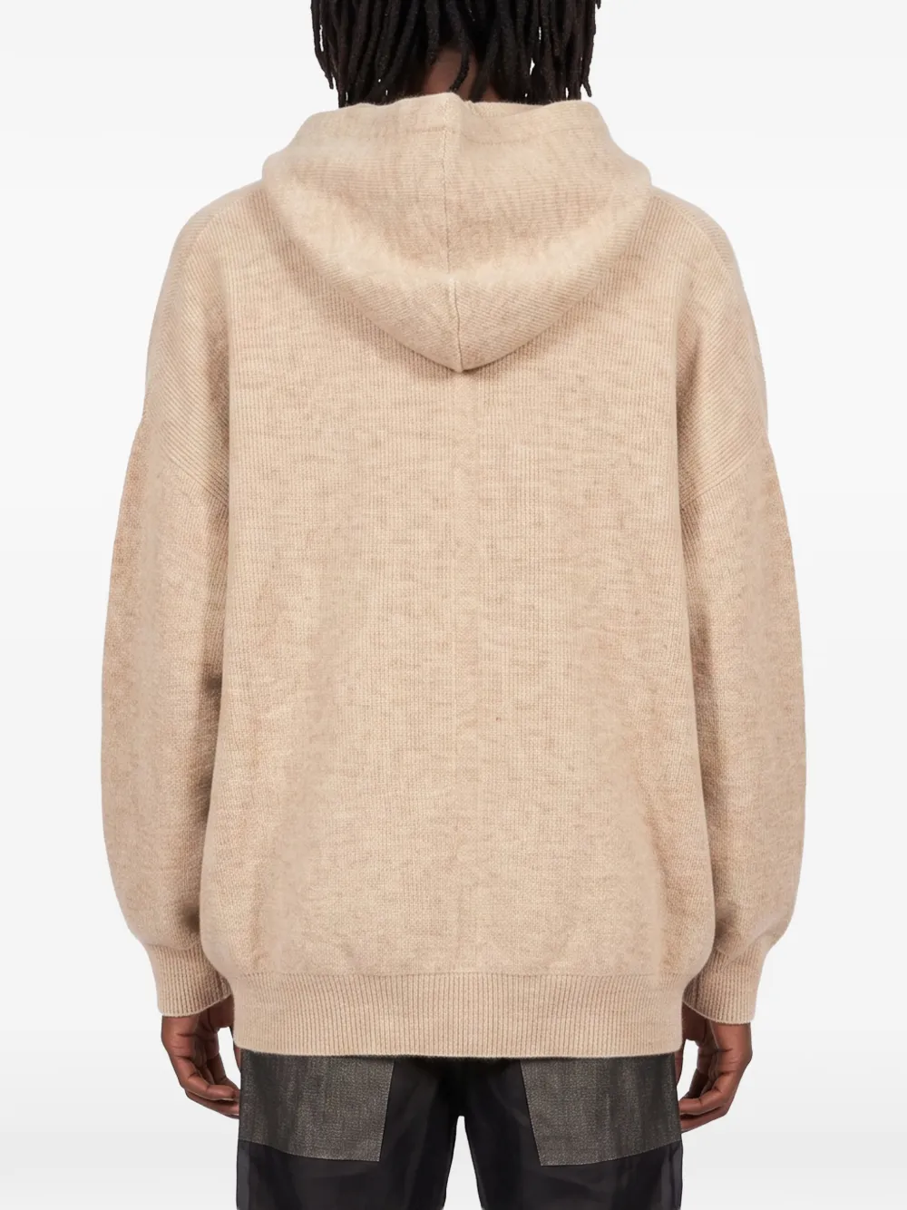 Rick Owens Hoodie met trekkoord en buidelzak Beige
