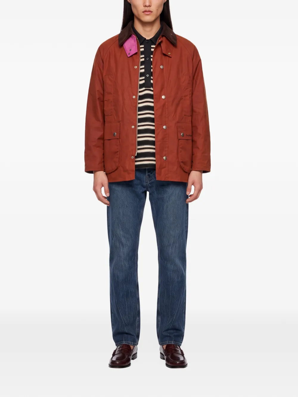 Barbour x Paul Smith Beaufort waxed jacket Bruin