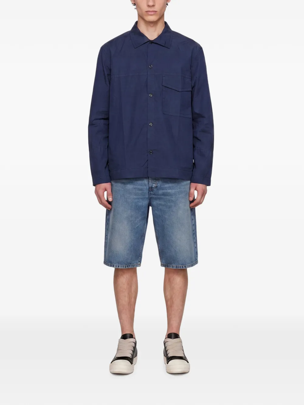 YMC Overhemd met borstzak Blauw
