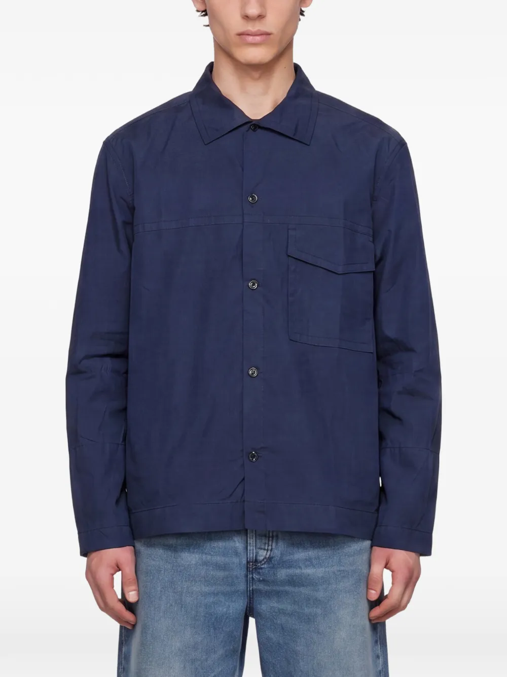 YMC Overhemd met borstzak Blauw