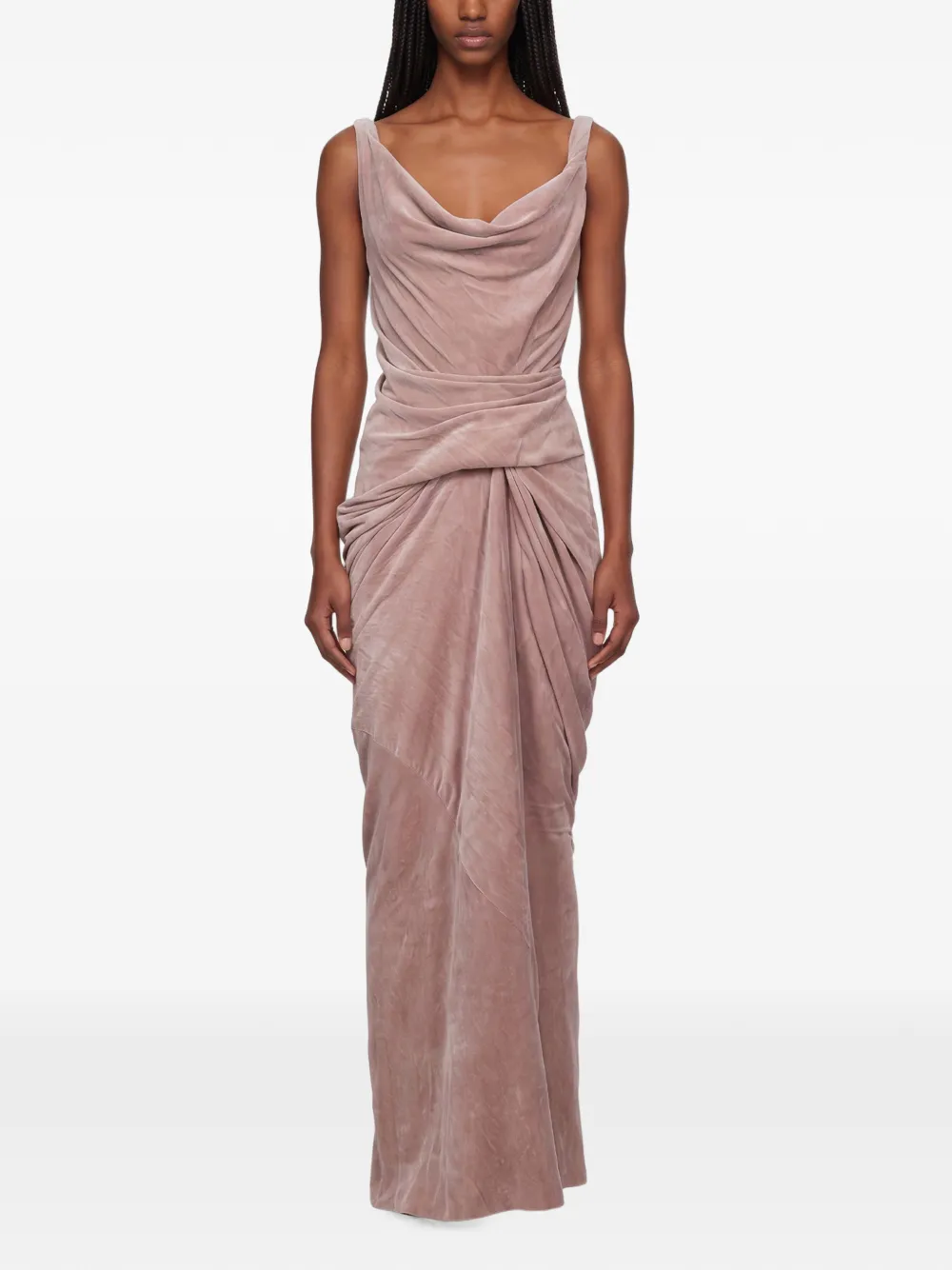Rick Owens Gedrapeerde maxi-jurk Roze