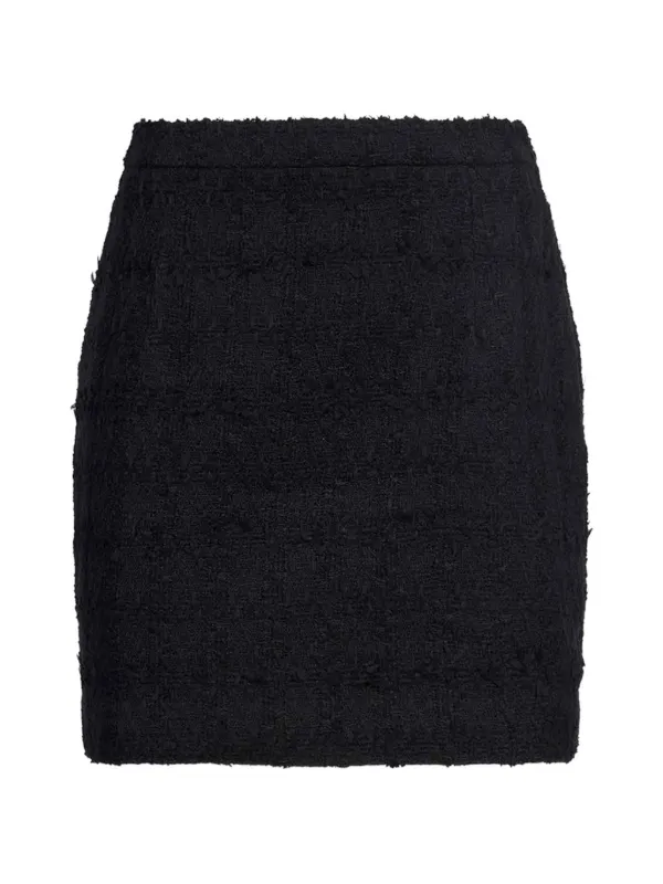 Alessandra Rich Bouclé-knit Mini Skirt in Black