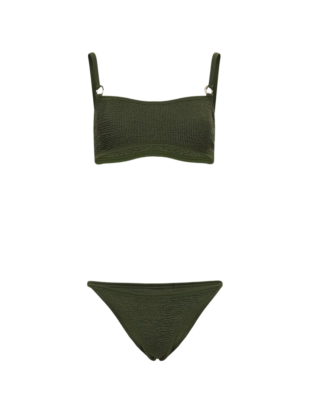 Hunza G Bikini con effetto seersucker - Verde