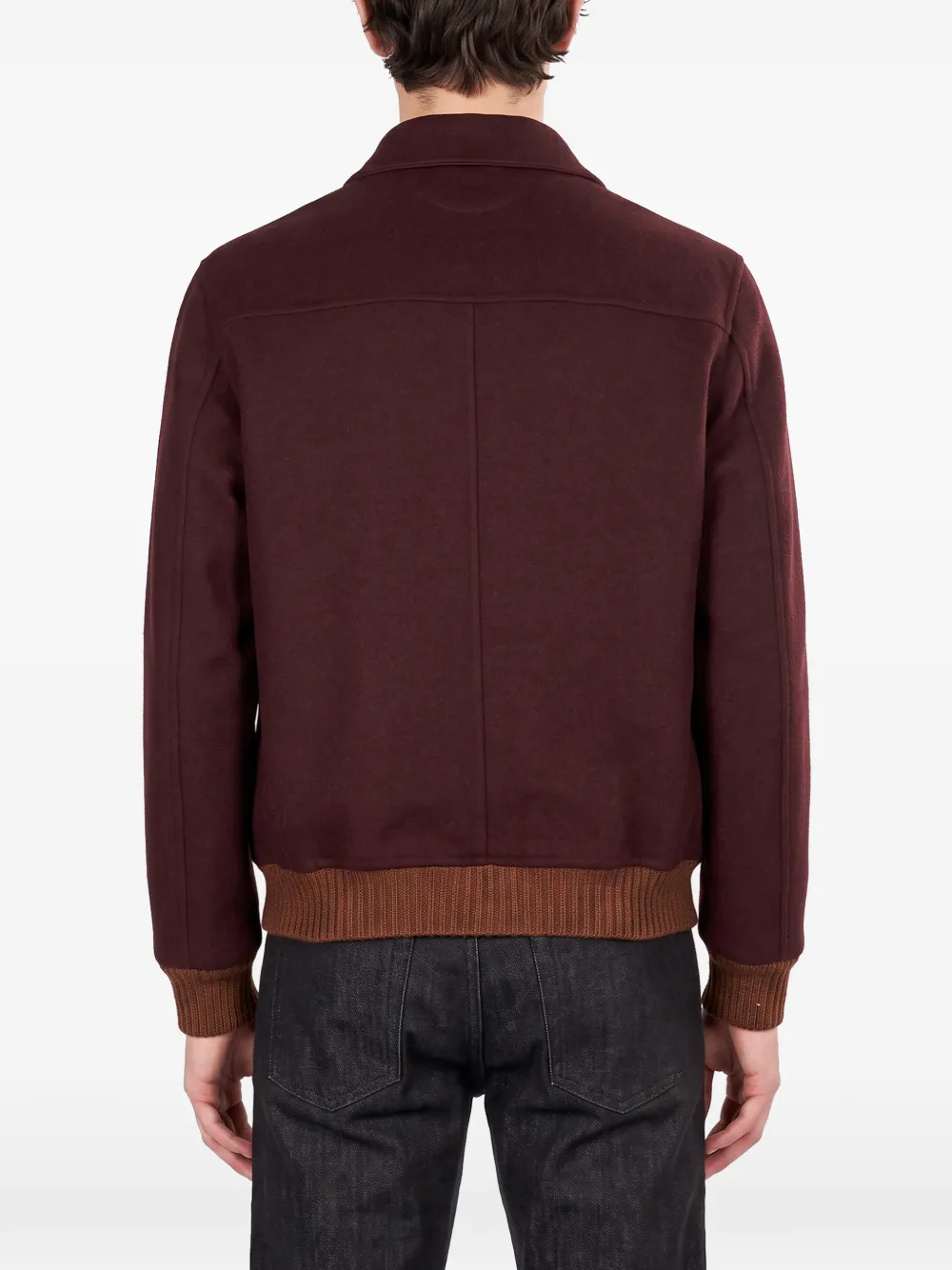 Kiton Jack met geribbelde afwerking en rits Rood