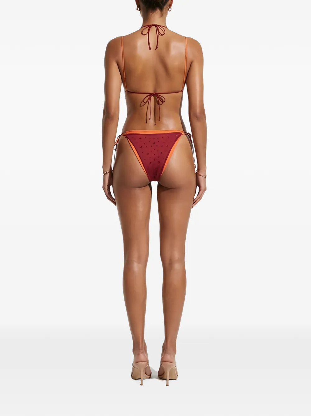 Oséree Bikini verfraaid met kristallen Rood