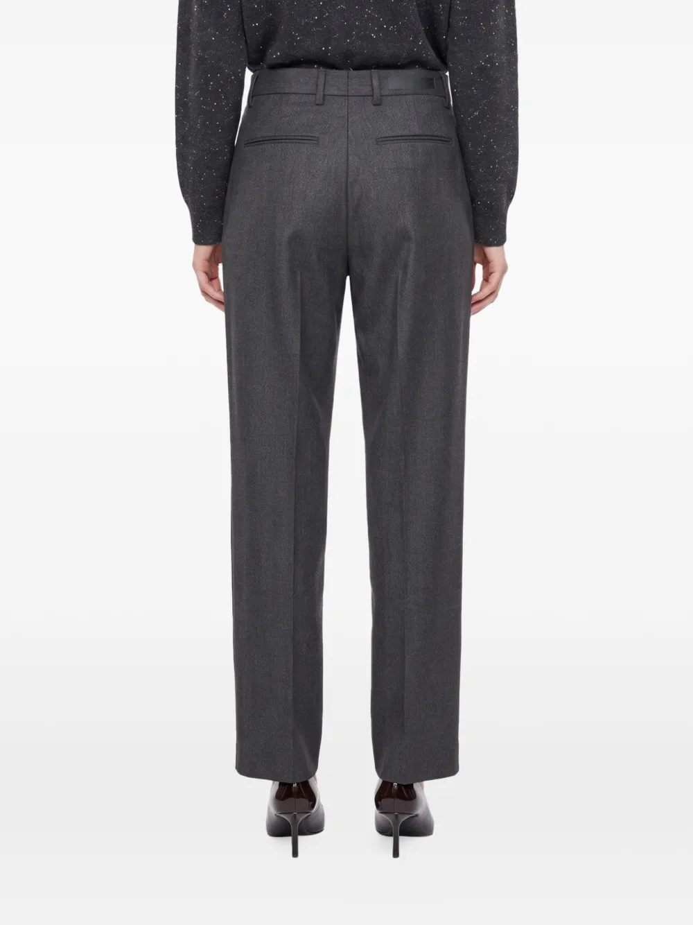 Briglia 1949 pleated straight-leg trousers Grijs