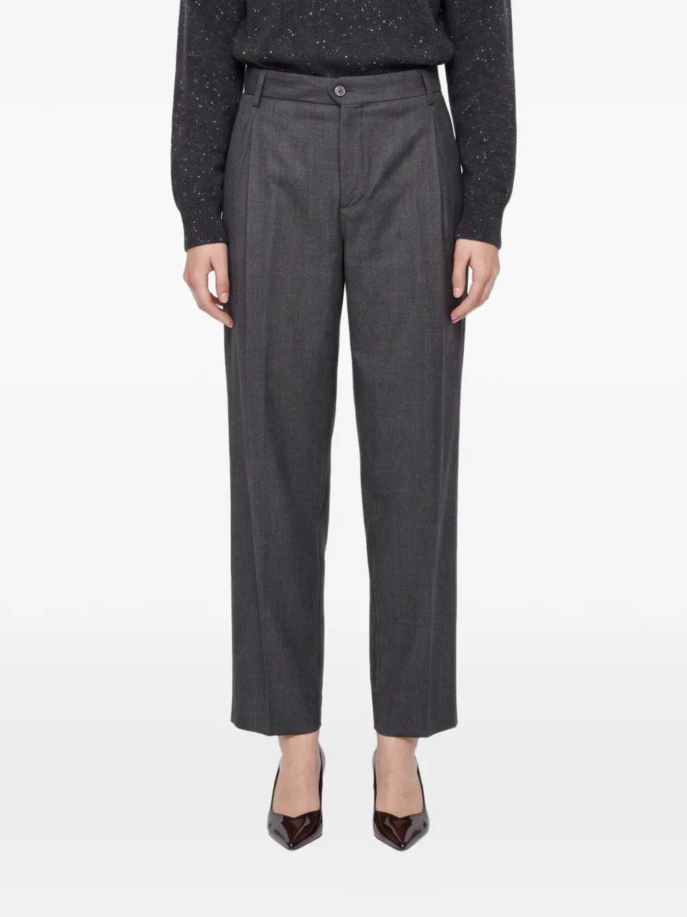 Briglia 1949 pleated straight-leg trousers Grijs