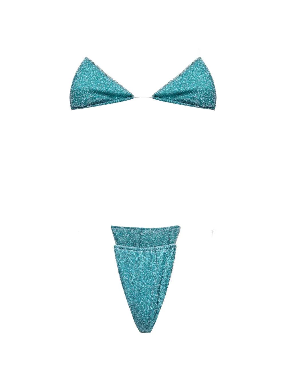 Oséree glitter-effect triangle bikini - Blu