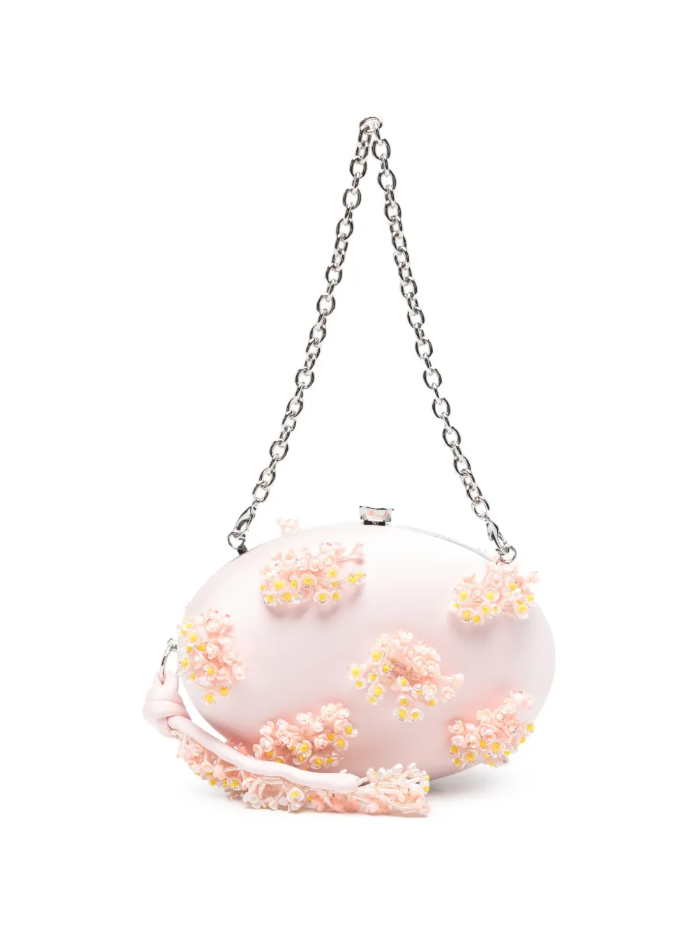 Self-Portrait floral-embellished clutch bag - Rosa
