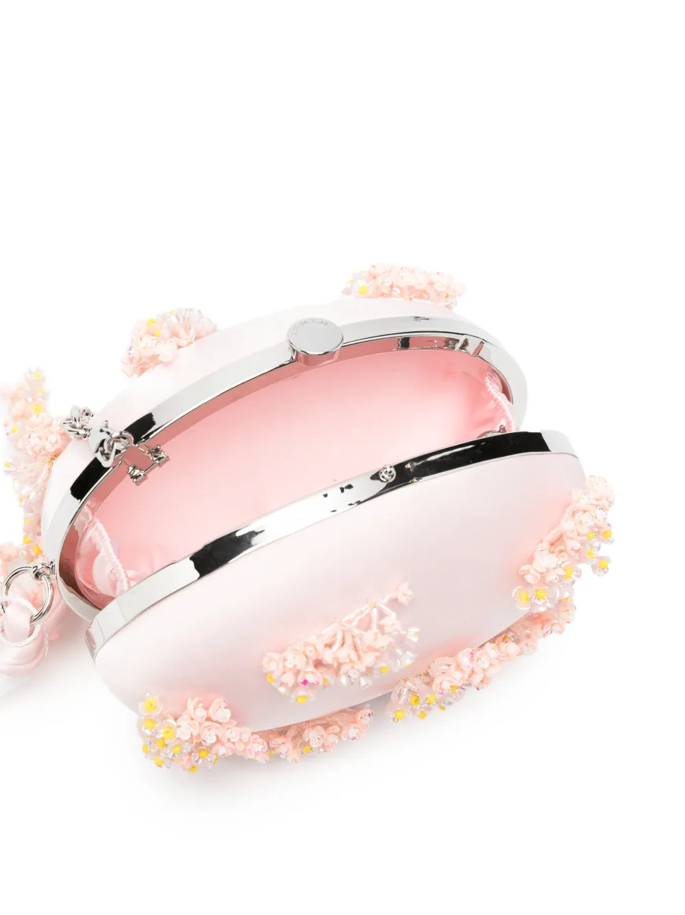 Self-Portrait Floral-embellished Clutch Bag in Pink, view 5